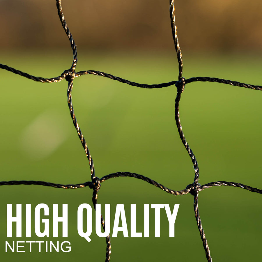 Close-up of high quality netting with a blurred green background