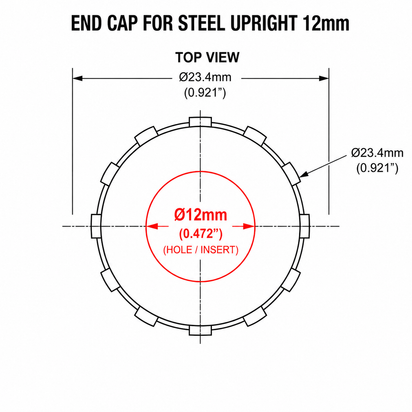 SPARE PART - END CAP 12mm (FLEXI-POST GOALS)