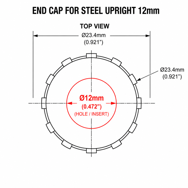 SPARE PART - END CAP 12mm (FLEXI-POST GOALS)