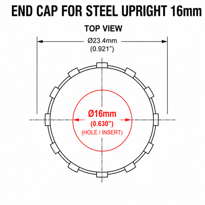 SPARE PART - END CAP  16mm (FLEXI-POST GOALS)