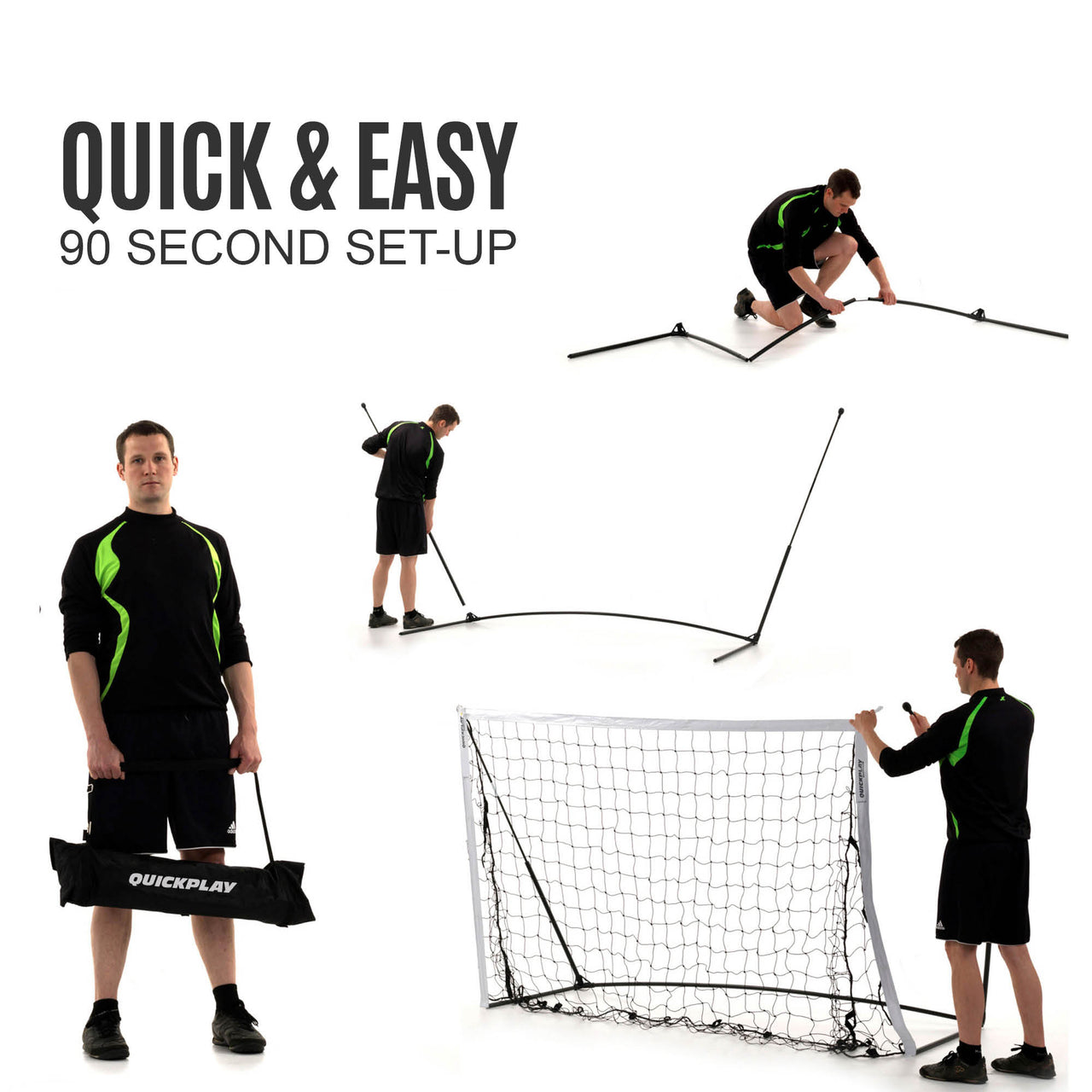 KICKSTER Portable Football Goal 16x7'