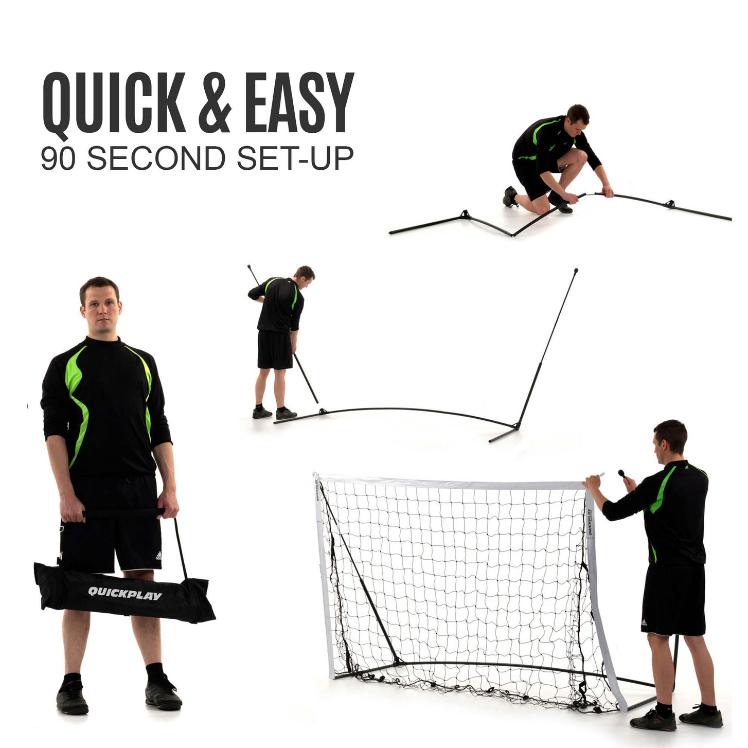 KICKSTER Portable Football Goal 6x4'