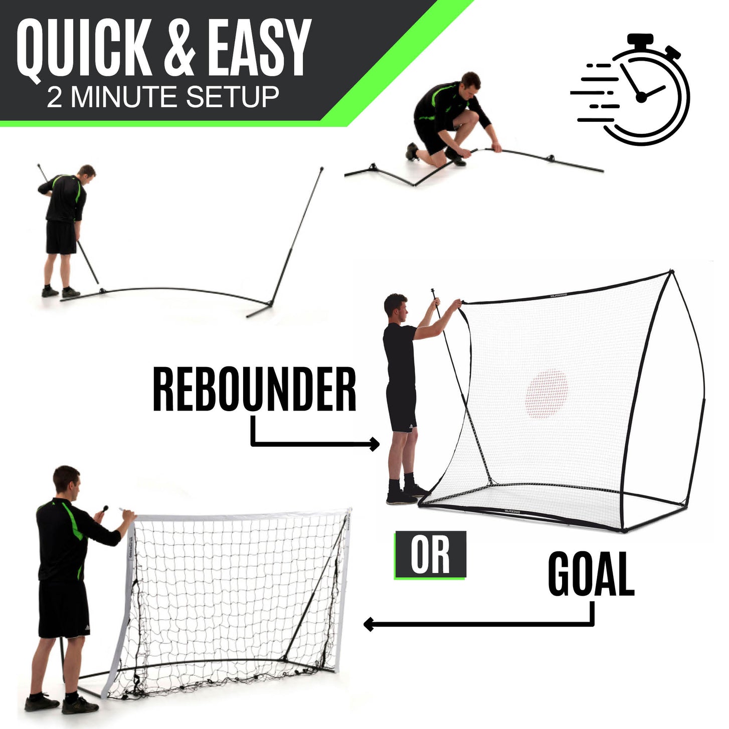 KICKSTER 2-in-1 Football Goal / Rebounder 8x5'