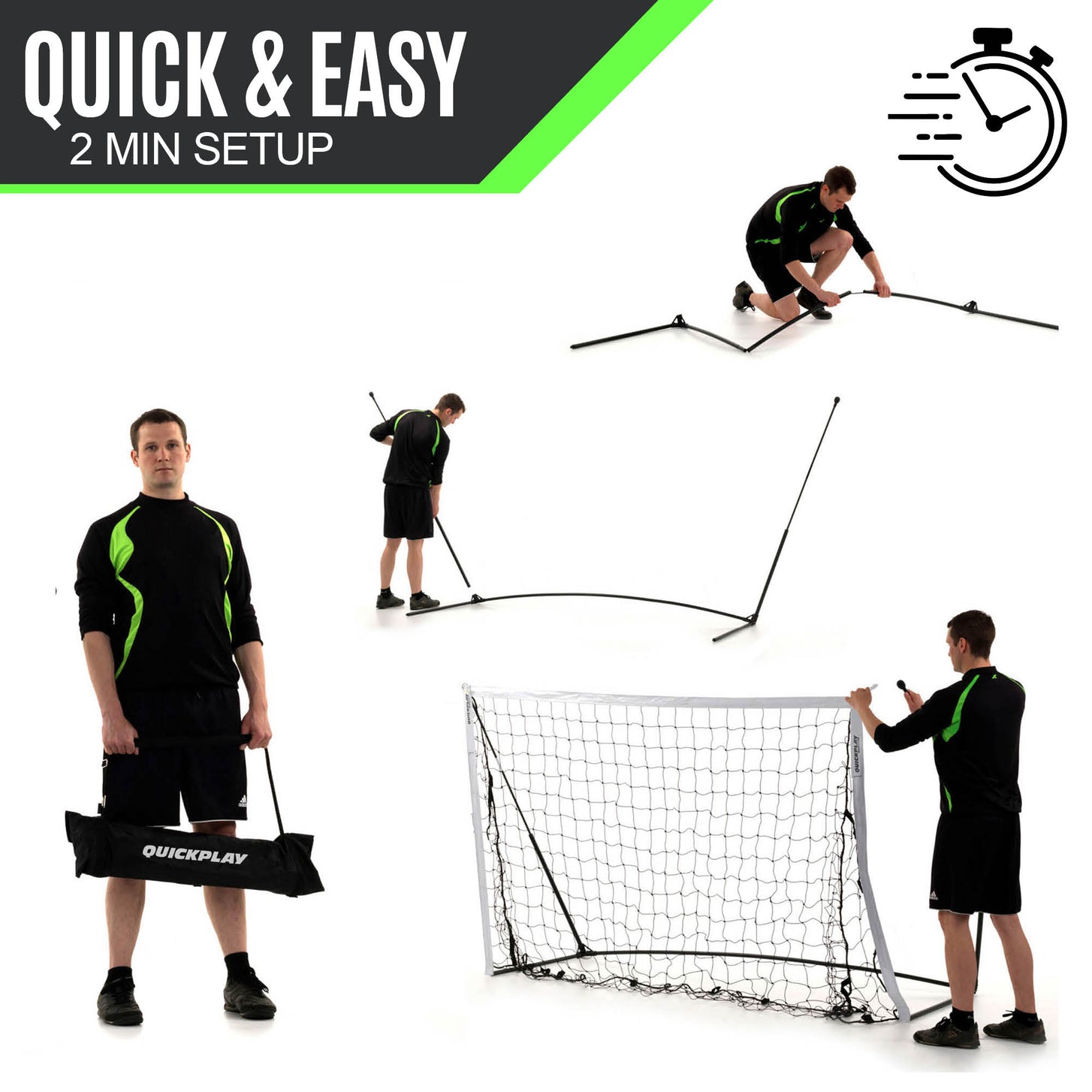 KICKSTER Portable Football Goal 12x6'