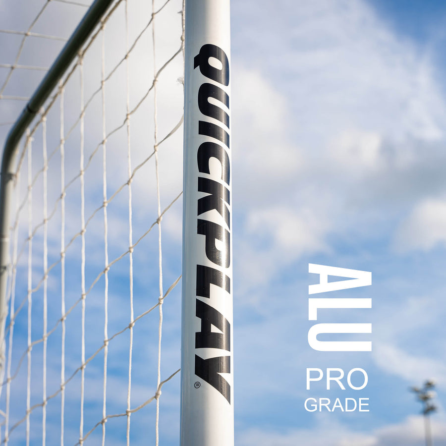 Net with QUICKPLAY brand on a clear sky background