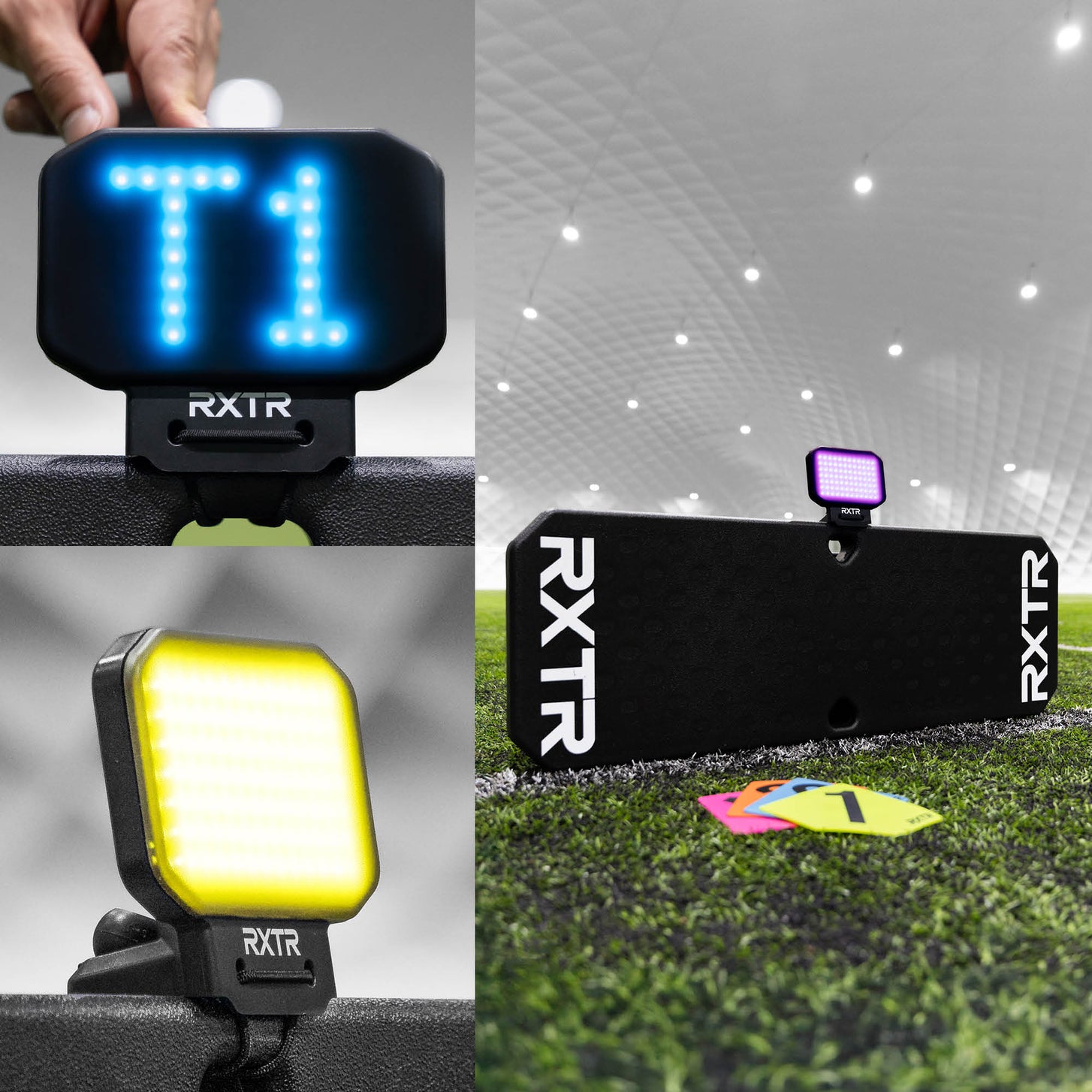 RXTR LED lights and markers on a sports field