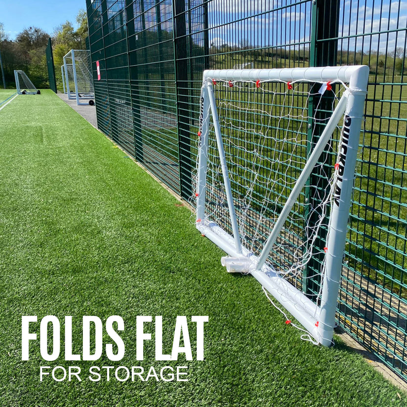 But De Football Pliable Q-Fold - Montage En 30 Secondes, Cadre UPVC 70mm, Filet UV - Pour Jardin, Extérieur - 8