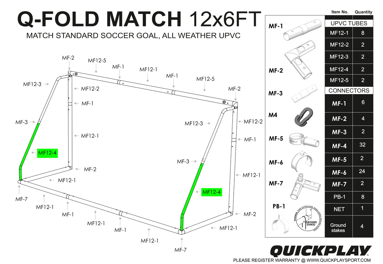 Spare Part - Tube - Q-FOLD Match 12x6' - MF 12-4