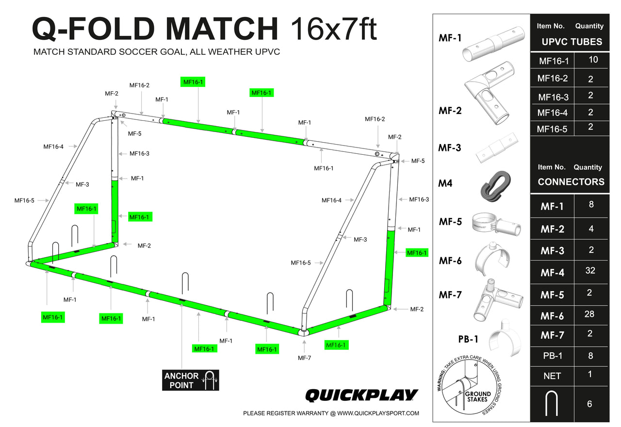 Spare Part - Tube - Q-FOLD & Q-FOLD Match 16x7' - MF 16-1