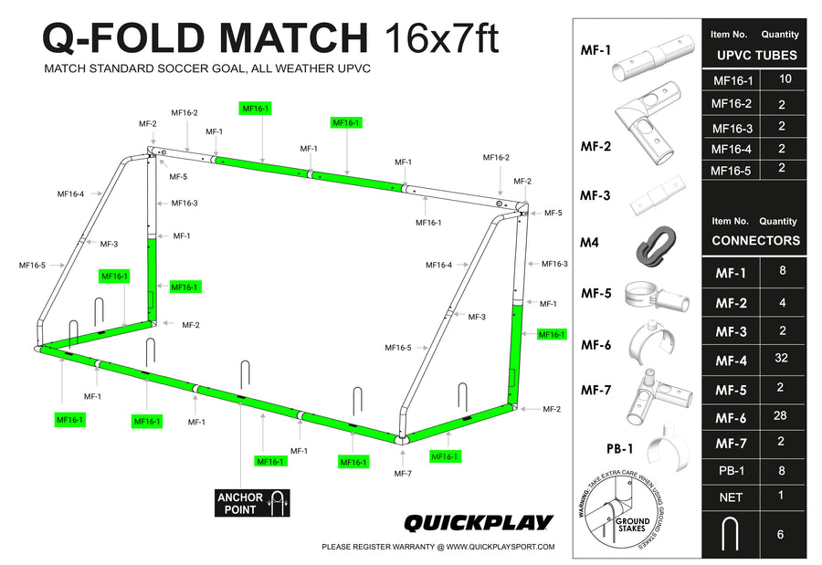 Spare Part - Tube - Q-FOLD & Q-FOLD Match 16x7' - MF 16-1