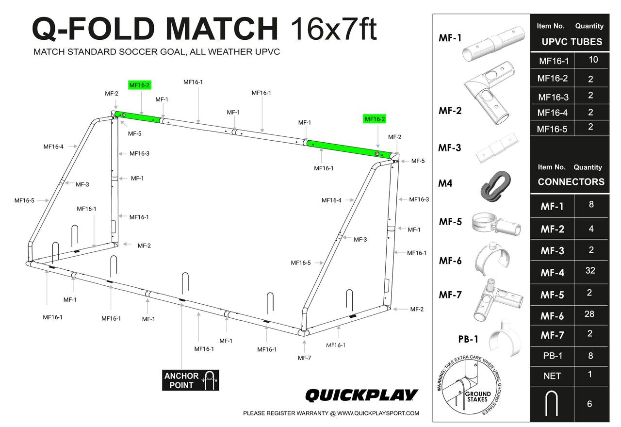 Spare Part - Tube - Q-FOLD Match 16x7' - MF16-2