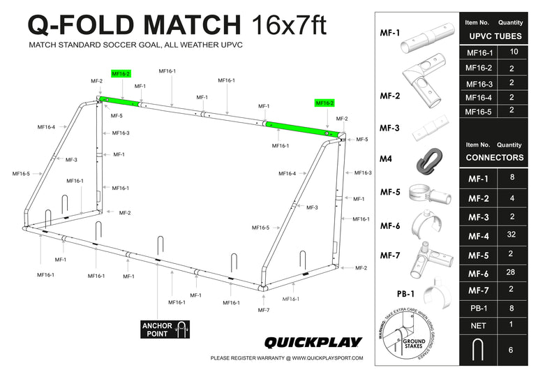 Spare Part - TUBE - Q-FOLD & Q-FOLD MATCH 16X7' - MF16-2