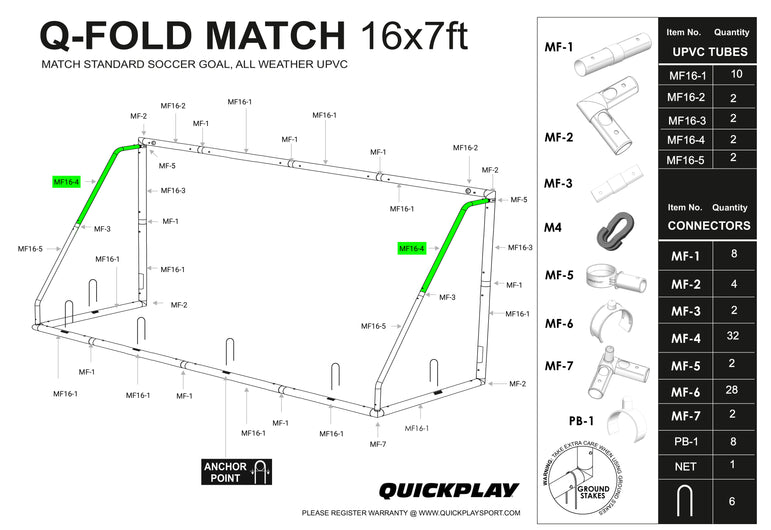 Spare Part - TUBE - Q-FOLD MATCH 16X7' - MF16-4