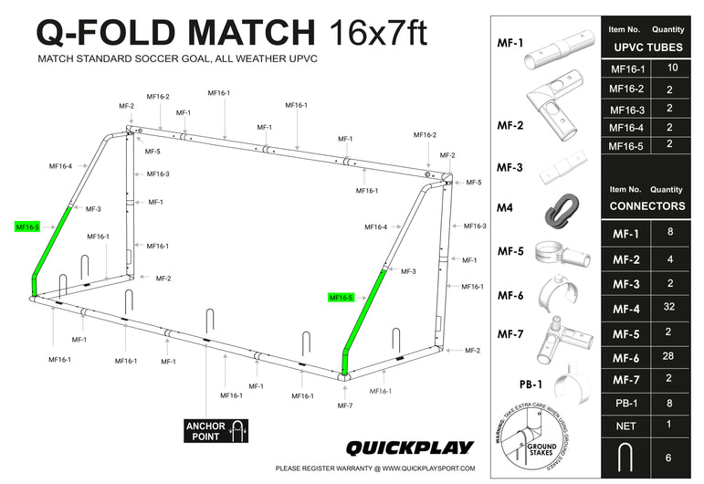 Spare Part - TUBE - Q-FOLD MATCH 16X7' - MF16-5
