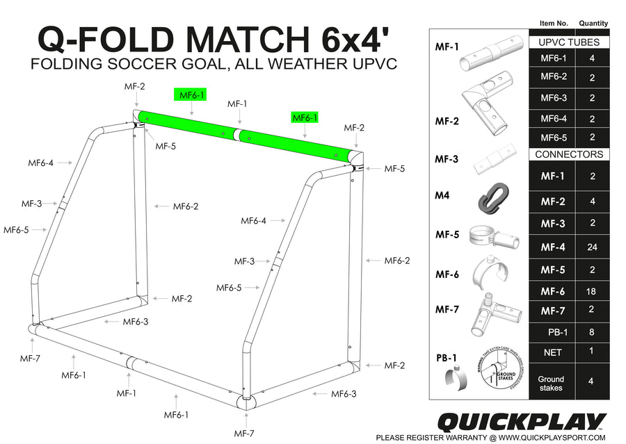 Spare Part - Tube - Q-FOLD & Q-FOLD Match 6x4' - MF6-1