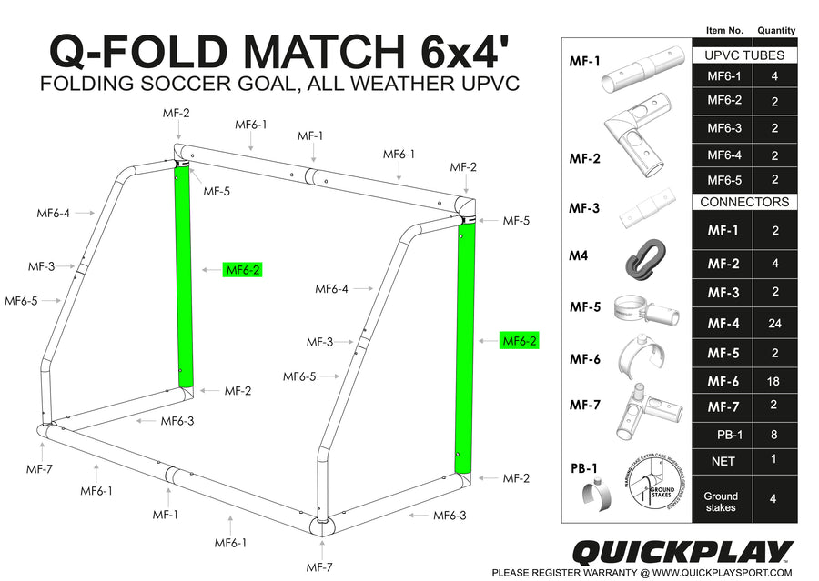 Spare Part - Tube - Q-FOLD & Q-FOLD Match 6x4' - MF 6-2