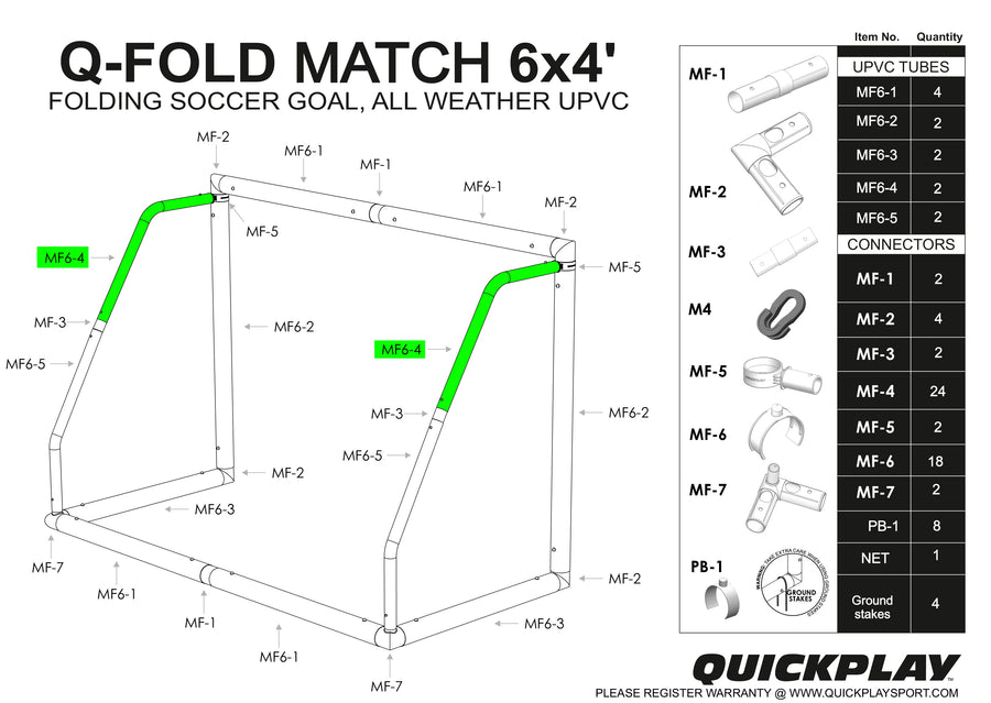 Spare Part - Tube - Q-FOLD Match 6x4' - MF6-4
