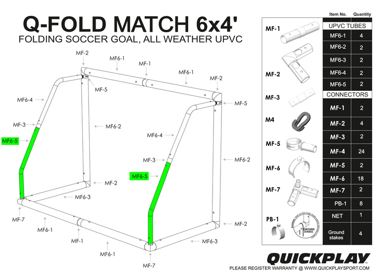 Spare Part - TUBE - Q-FOLD MATCH 6X4' - MF6-5