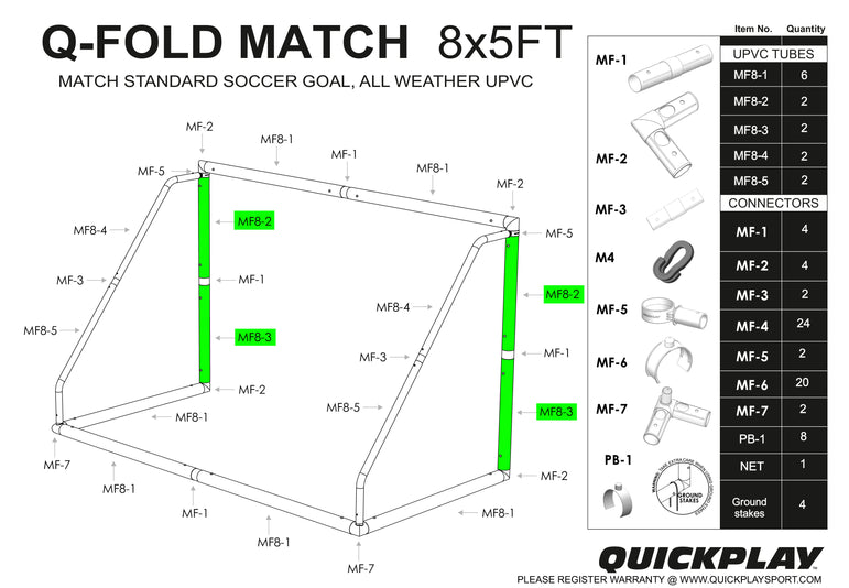 Spare Part - TUBE - Q-FOLD & Q-FOLD MATCH - MF 8-2 & 8-3