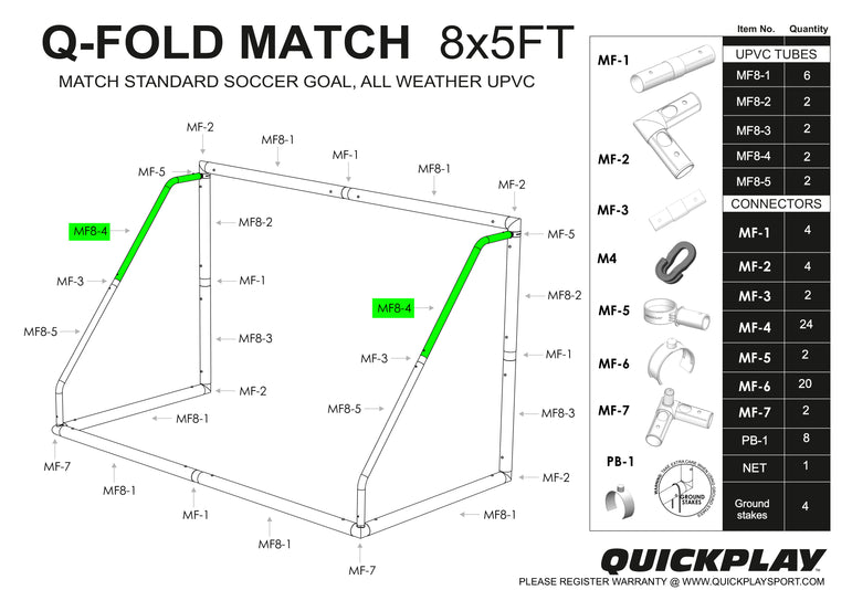 Spare Part - TUBE - Q-FOLD MATCH 8X5' - MF8-4