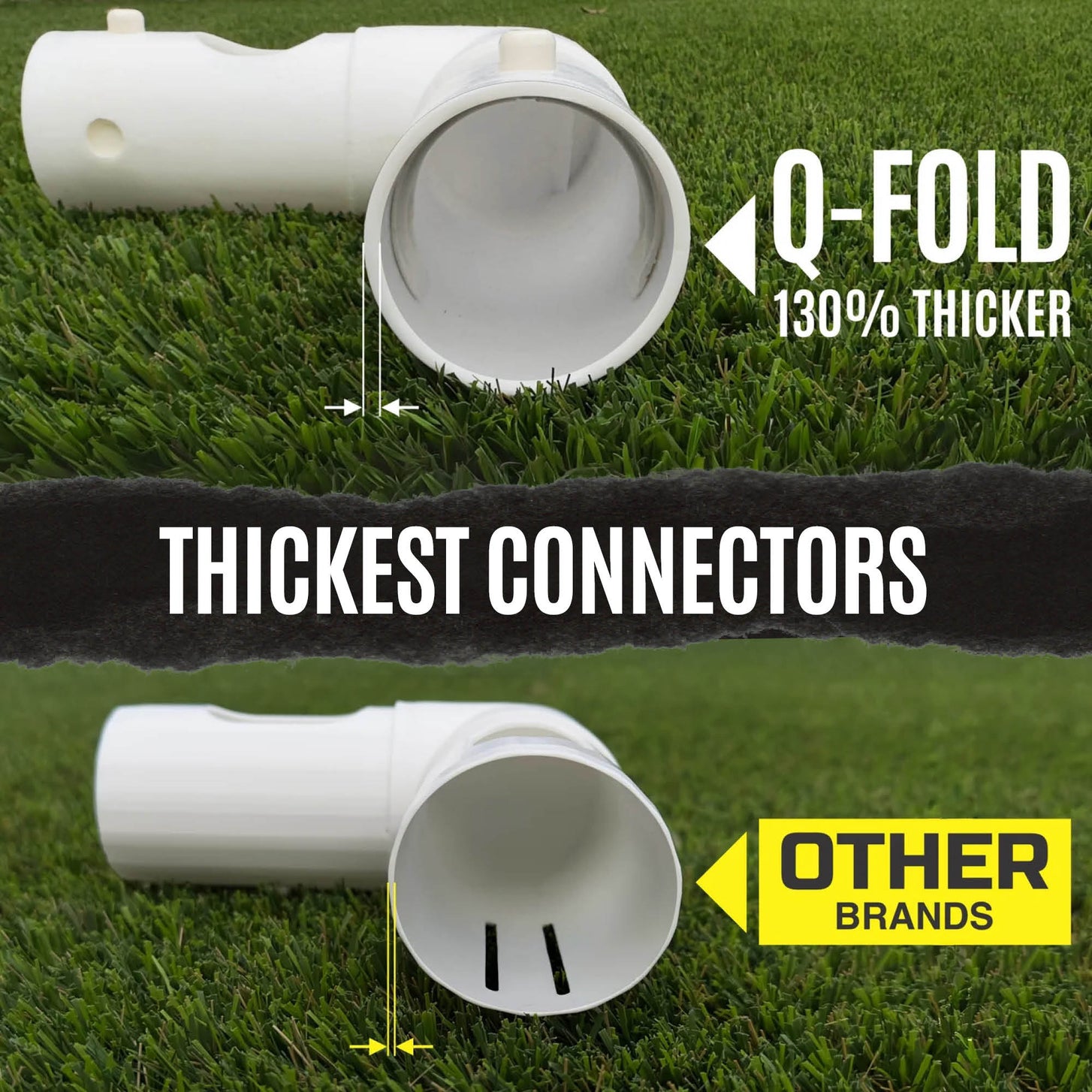 Q-FOLD Match Folding Football Goal 16x7'