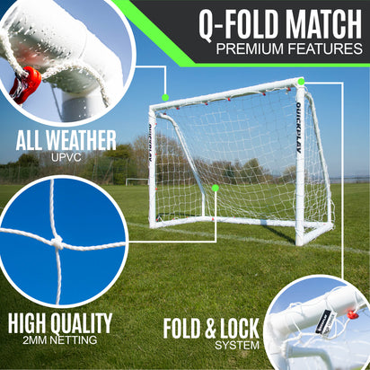 Q-FOLD Match Folding Football Goal 6x4'