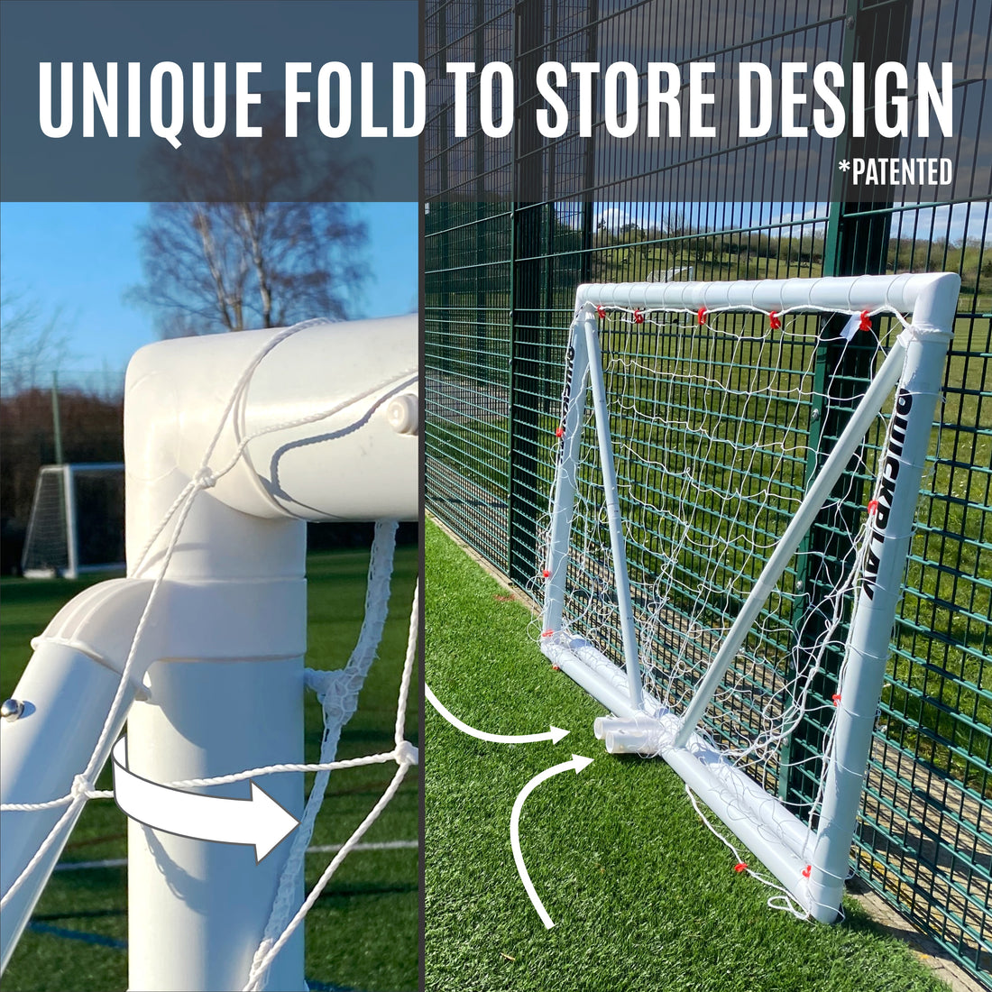 Q-FOLD Folding Football Goal 12x6'