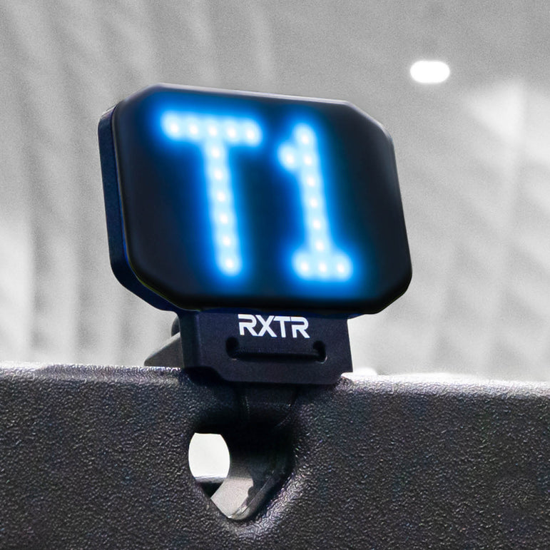 RXTR display with 'T1' on a gray background, featuring the brand 'RXTR'.