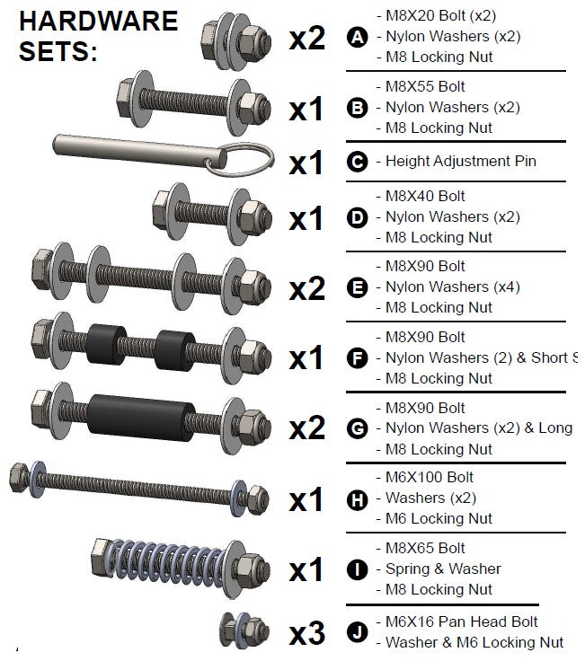 SPARE PART - Baller Mini Hoop System Hardware Set