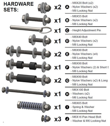 Spare Part - Baller Mini Hoop System Hardware Set - QUICKPLAY - flowbackinstock