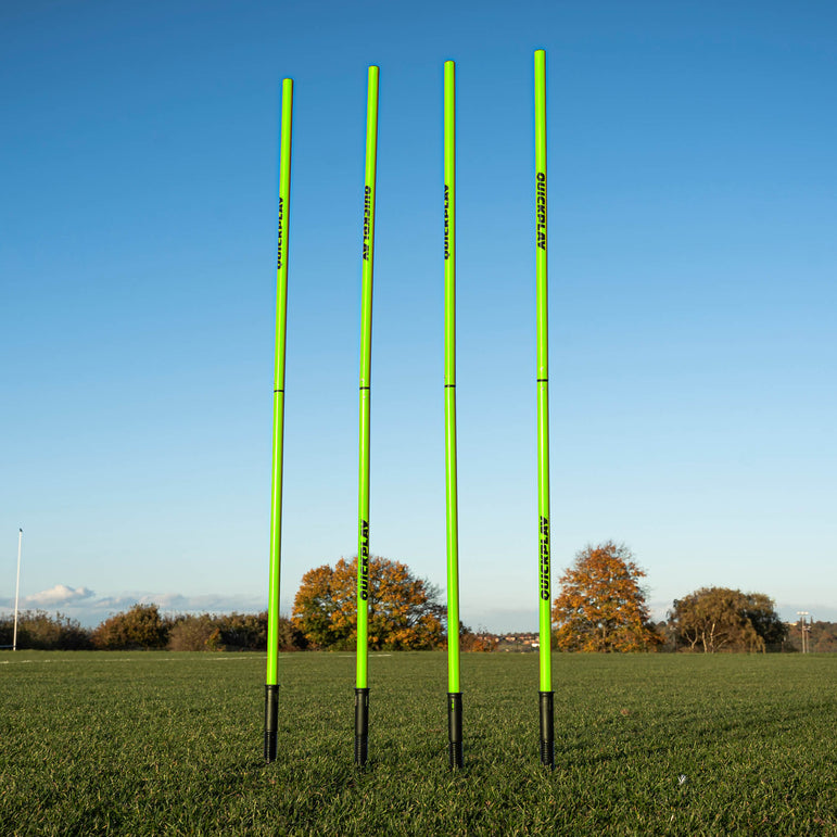 Training Poles for Grass or Astro (Set of 4) Bundle Green Stake (sprung)