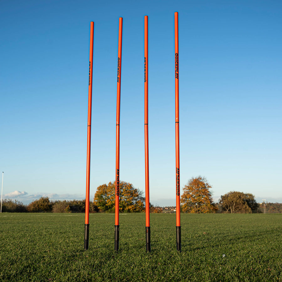 Training Poles for Grass or Astro (Set of 4) Bundle Red Stake (sprung)