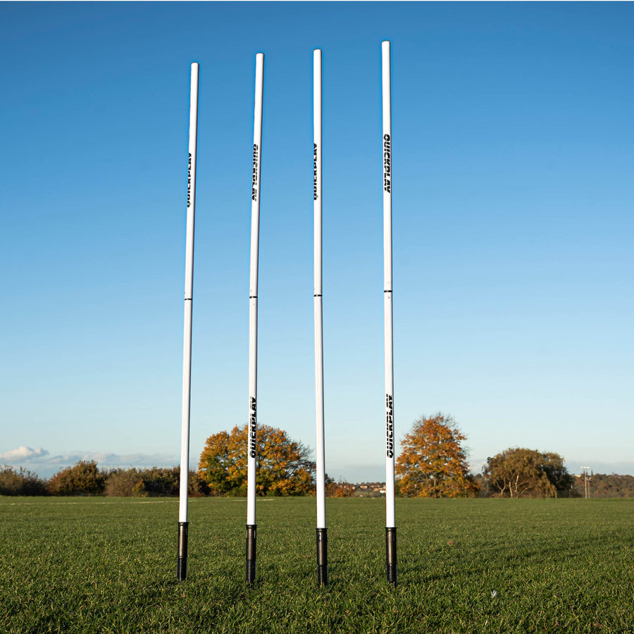 Training Poles for Grass or Astro (Set of 4) Bundle White Stake (sprung)