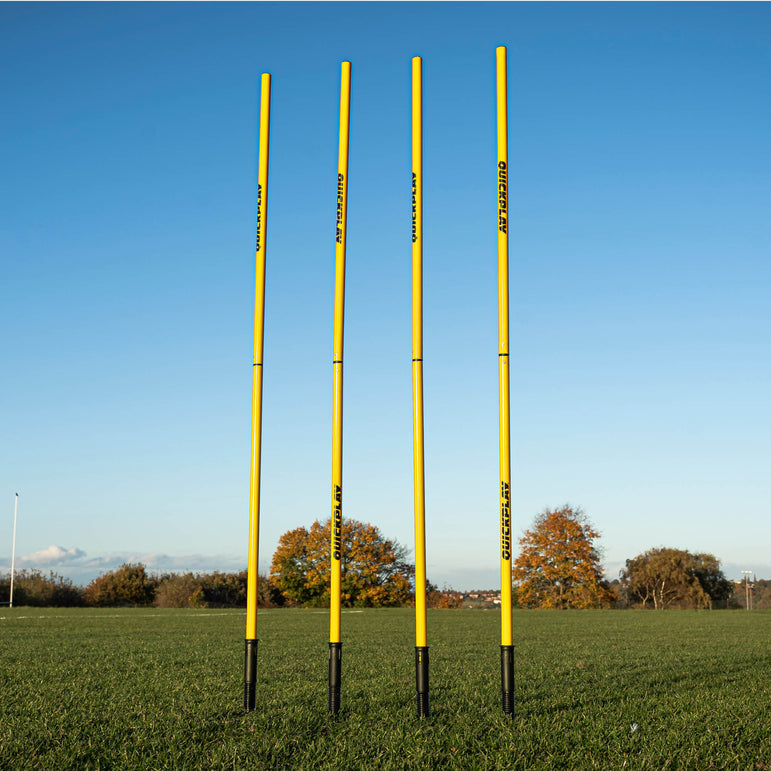 Training Poles for Grass or Astro (Set of 4) Bundle Yellow Stake (sprung)