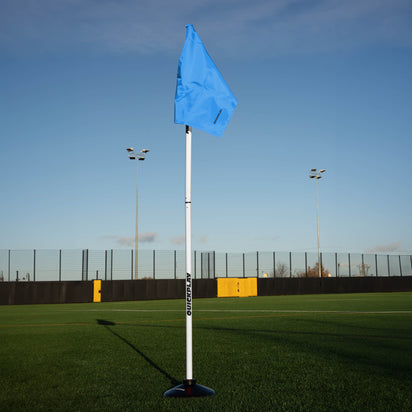 Foldable Corner Flag & Poles (Set of 4) (Colour & Base Options Available) Blue Rubber Base - QUICKPLAY -