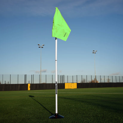 Foldable Corner Flag & Poles (Set of 4) (Colour & Base Options Available) Green Rubber Base - QUICKPLAY -