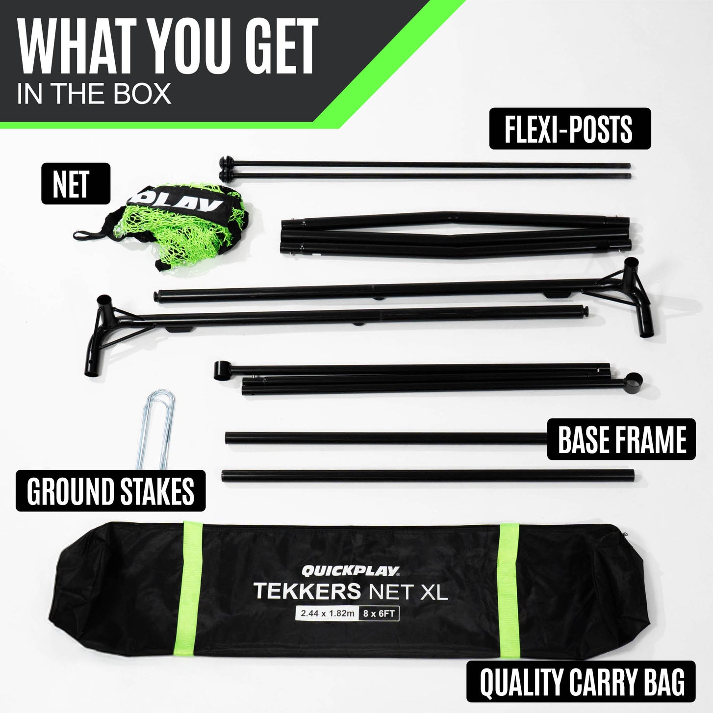 TEKKERS Net XL Football Rebounder 8x6'