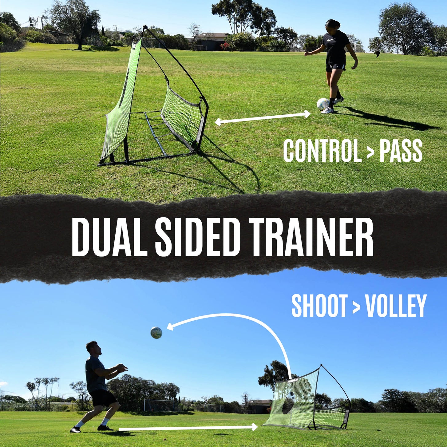 TEKKERS Trainer - Dual Net Football Rebounder
