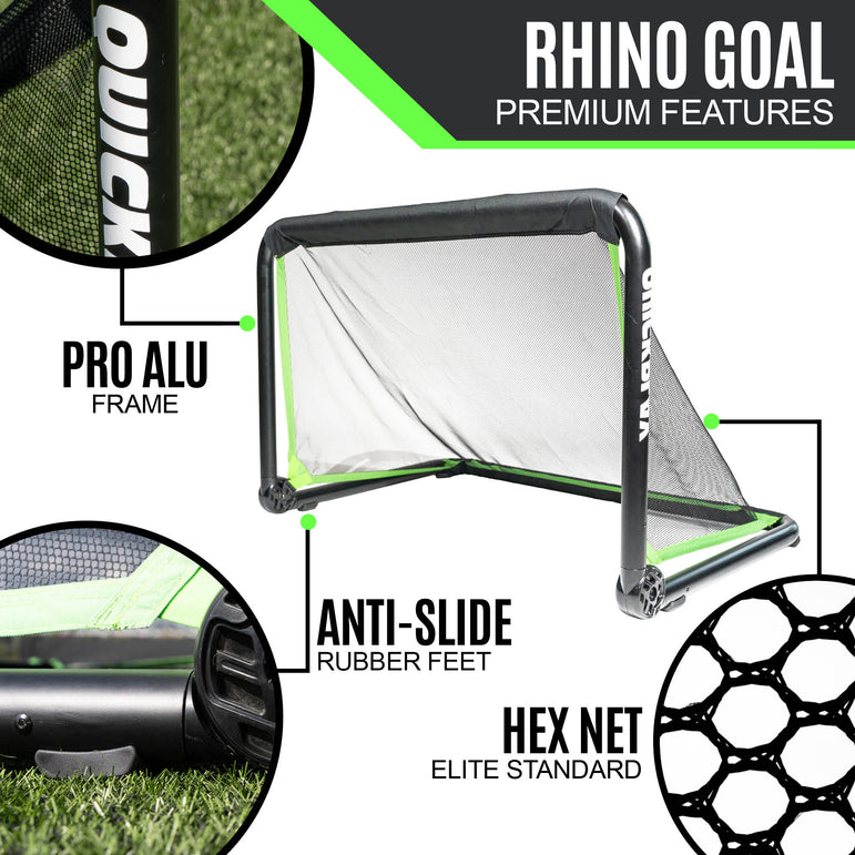 football practice goal with labeled features on a white background