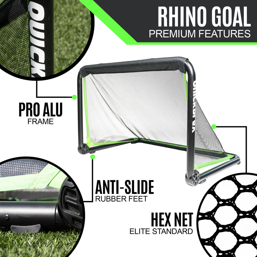 Football practice goal with labeled features on a white background