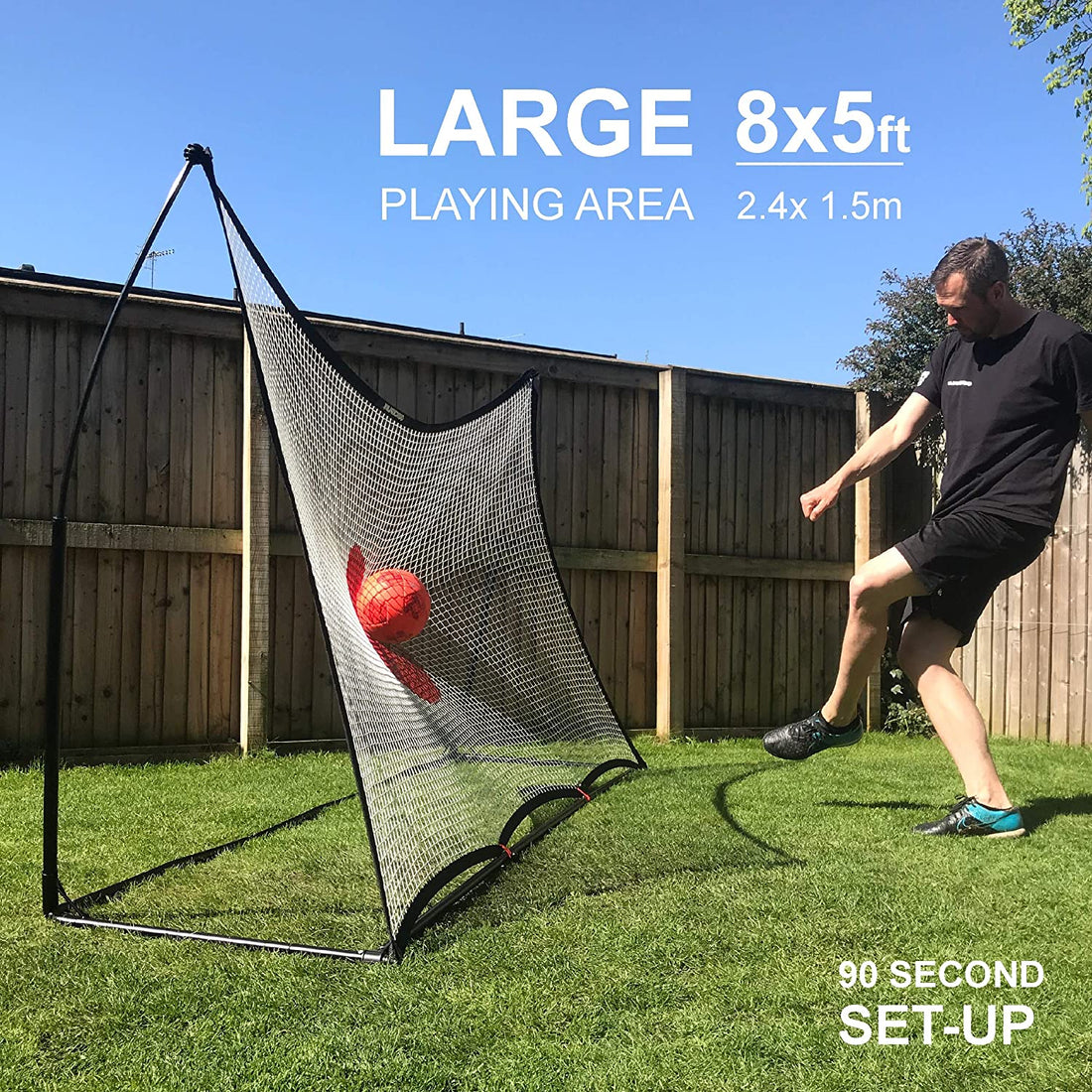 KICKSTER 2 in 1 Football Goal / Football Rebounder 8x5'