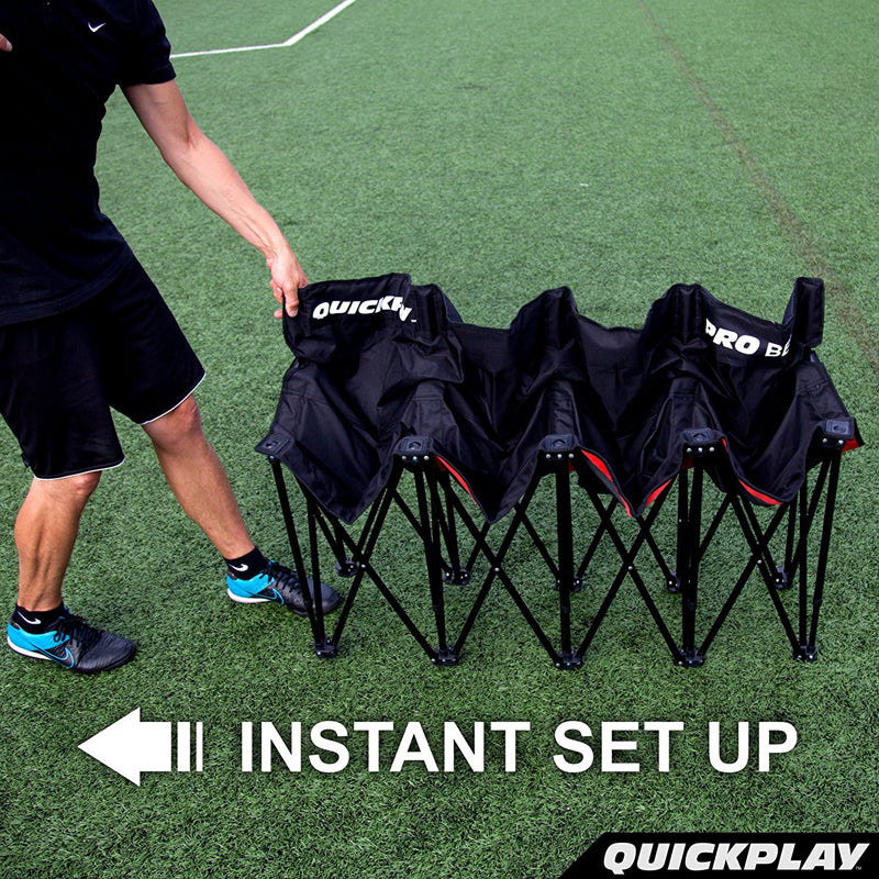 PRO Bench subs bench being pulled open by a man on an artificial pitch.